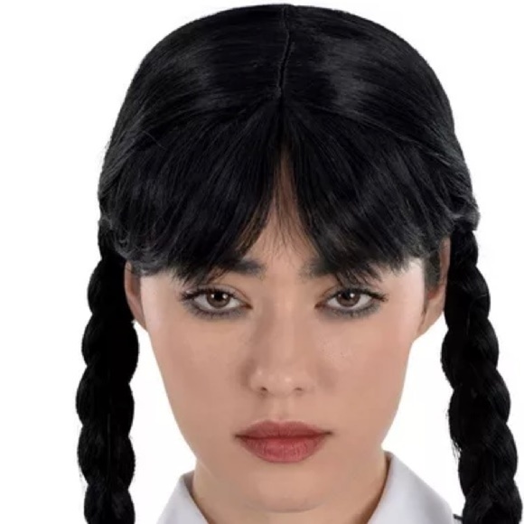 Wednesday Addams Costume Wig Wednesday Netflix TV Series Halloween New in Box - Picture 5 of 6